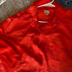FP Movement by Free People Fiery Red Shirt cropped for casual look